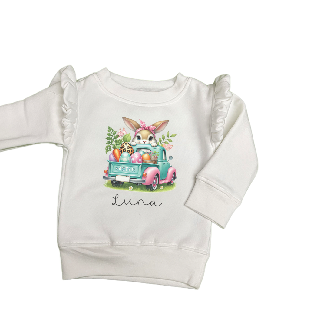 Easter Frilly Sweatshirt White