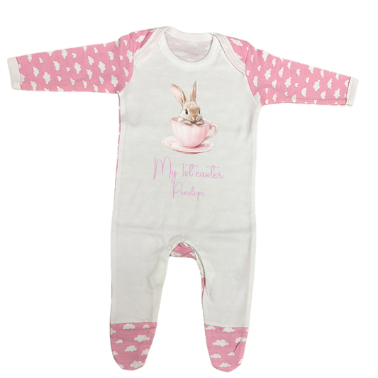 1st Easter Pink Cloud Rompersuit