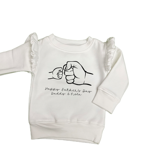 Happy Father’s Day Frilly Sweatshirt White
